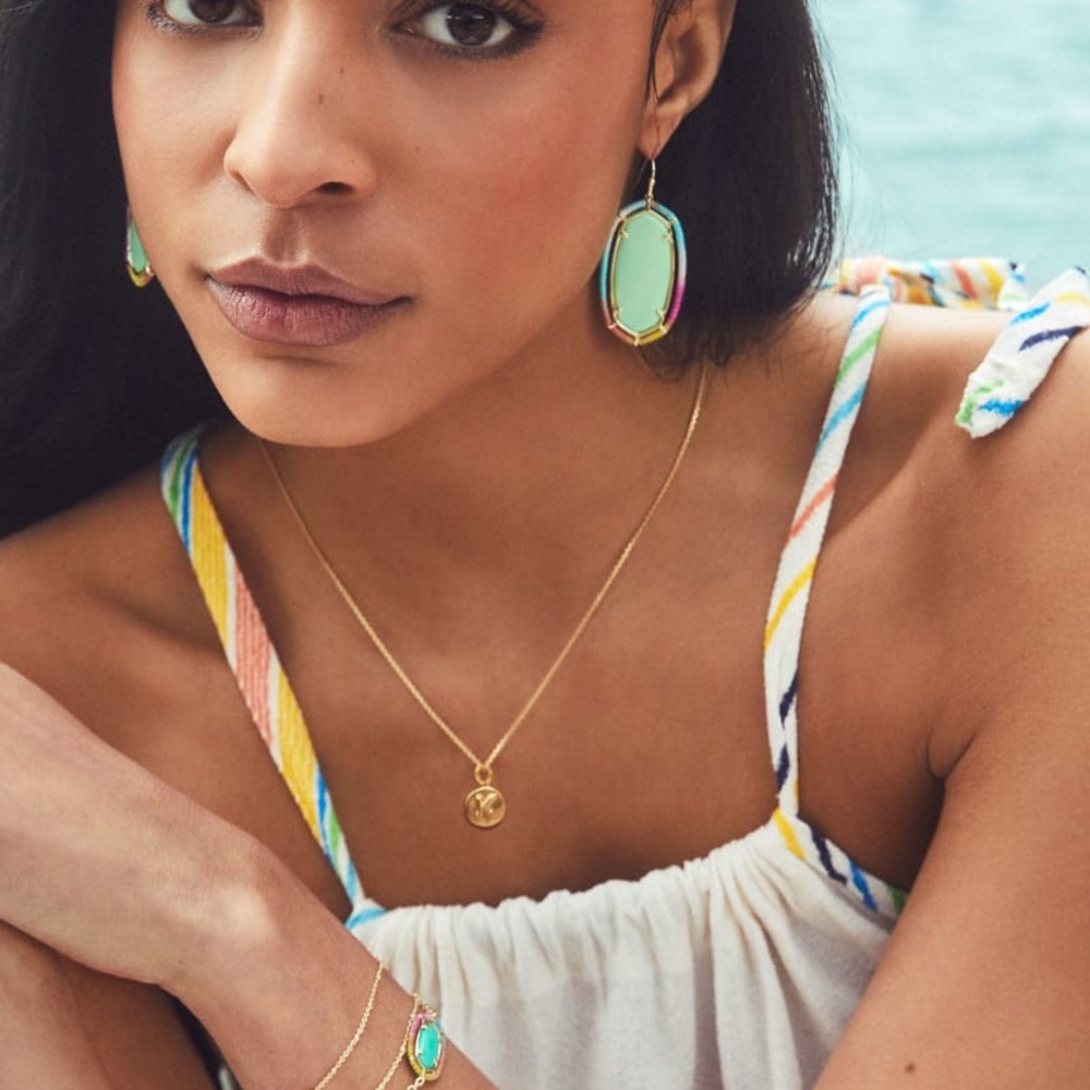 NWT Kendra Scott Threaded Elaina Gold Multi Strand Bracelet in Mint Magnesite. - Picture 5 of 6